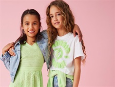 Kids ONLY t-shirt cloud dancer with green print  